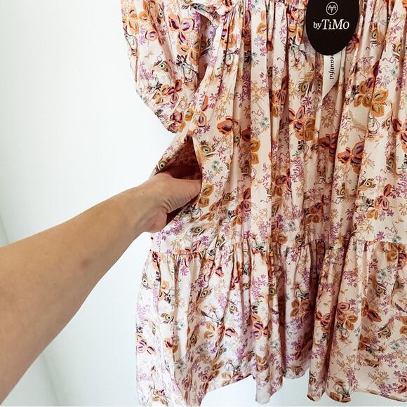 NWT byTiMo Feathe Floral‎ Print Babydoll Dress - Picture 8 of 9